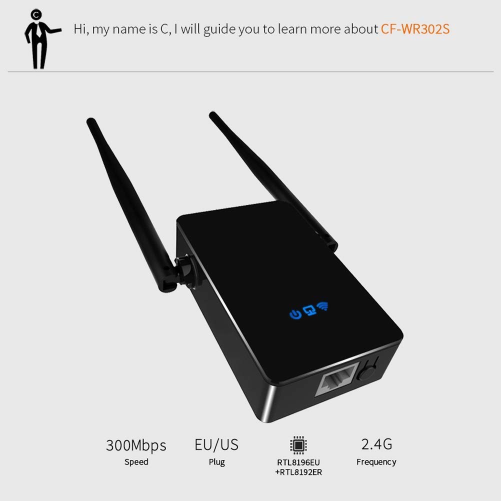 WiFi Range Extender -300Mbps WiFi Range Extender 2.4Ghz Ripetitore WiFi Wireless ， Miglioramento e amplificazione del Segnale penetrante a Parete