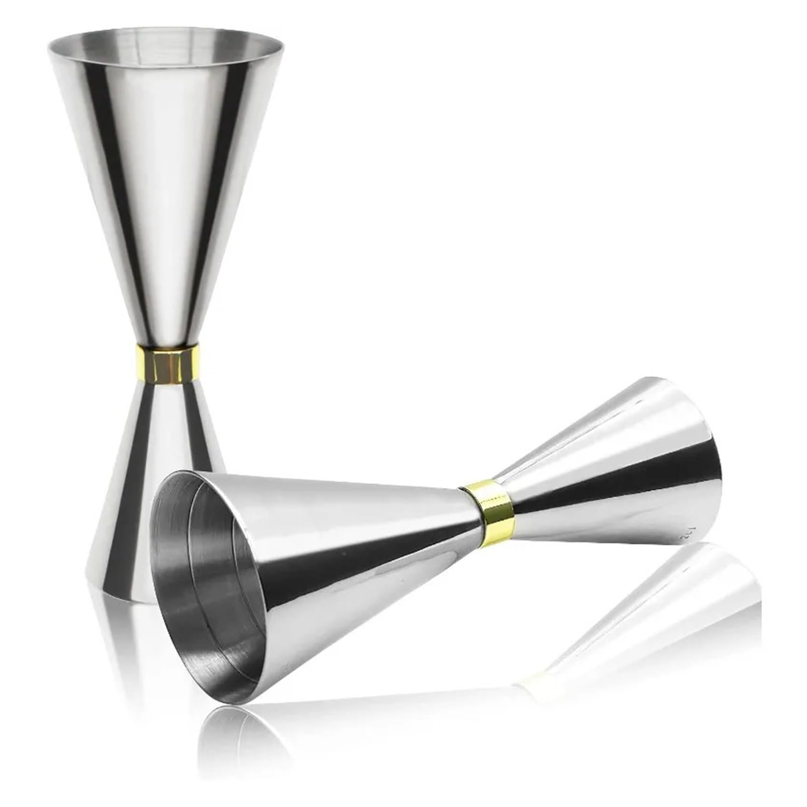 2 piezas de jiggers de cóctel de acero inoxidable, vaso medidor de acero inoxidable, coctelera, jigger for bar, casa, barman, fiesta Medidor de Cóctel(45 60ml)