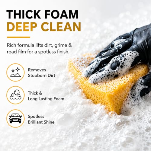 Image of CAR SAAZ Foam X Car & Bike Wash Shampoo 200ml | Premium High-Foaming Shampoo | Snow Foam Wash Shampoo for Ultimate Clean & Shine | pH Neutral, Thick Suds, Highly Effective