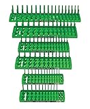 Hansen Global 3 Row Socket Holder, Green, Pack of 6 (92014)