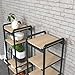 Econoco - Pipeline Etagere with Anthracite Grey Frame and Adjustable Raw Oak Melamine Shelves - Stylish Retail Display Unit - Product Bundle