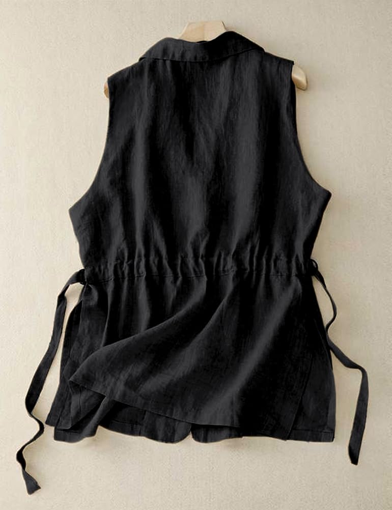 IDEALSANXUN Weste für Damen, elegant, ärmellos, Blazer, Frühling, Sommer, Weste, Tops, Business, Freizeit, Outfit, Büro, Arbeitskleidung