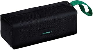 Bolsa de ferramentas pequena impermeável 600D com fecho de correr, estojo organizador portátil para alicates e chaves de fenda e ferramentas de mota (preto)