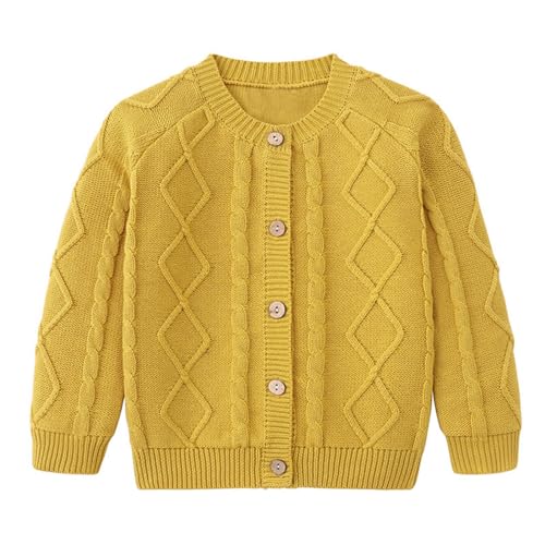 Girl Crochet Ribbed Knit Cardigan Crewneck Long Sleeve Fall Winter Sweaters Baby Button Soft Warm 数niform Coats