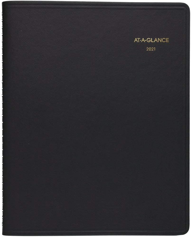 2021 Weekly Appointment Book & Planner by AT-A-GLANCE, 7" x 8-3/4", Medium, Black (709510521)
