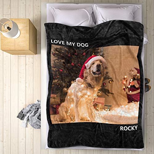 Fotodecke mit Eigenem Foto Name Super Weich - Decke Selbst Gestalten Bedrucken Lassen Kuscheldecke Personalisierte Geschenk für Freunde Familie