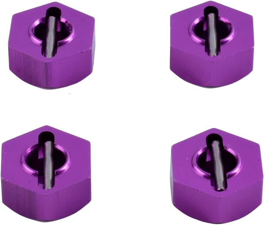 Replacement Part For Alum Wheel Hex Drive Adaptor &Pin 4PCS 12MM Fit 1/12 12428 12423 FY-03 - (Color: Red)