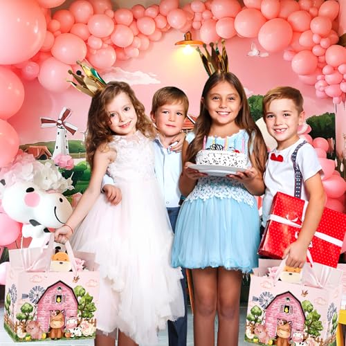 Farm-Animals-Theme-Birthday-Gift-Bag-for-Girls-Baby-Shower-Pink-Farmhouse-Barnyard-Gift-Bag-Wrapping-Paper-Card-Large-Cows-Pigs-Gifts-Bag-for-Baby-Shower-Farm-Birthday-Party-Favors-Supplies Farm Animals Theme Birthday Gift Bag for Girls Baby Shower Pink Farmhouse Barnyard Gift Bag Wrapping Paper Card Large Cows Pigs Gifts Bag for Baby Shower Farm Birthday Party Favors Supplies