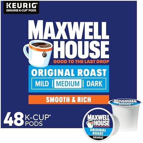 Maxwell House K-Cup Coffee Pods, 48 ct Box, Original Roast Medium Roast