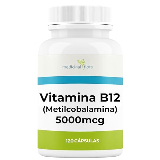 Vitamina B12 Metilcobalamina 5000mcg - 120 Cápsulas