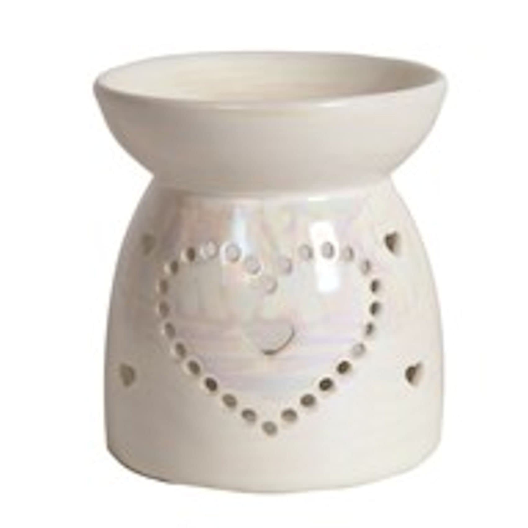 Crusader Limited White Aroma Wax Melt Burner - Lustre Heart