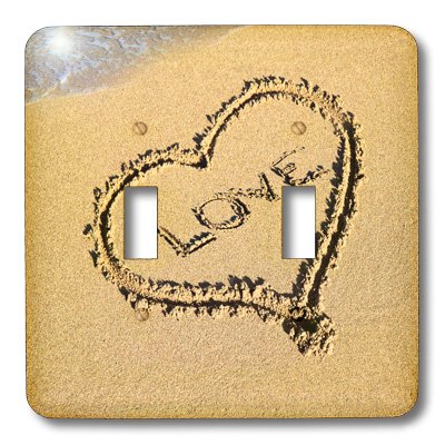 Interrupteur double à bascule décor sable plage amour pour plaque de commutation murale romantique - 3