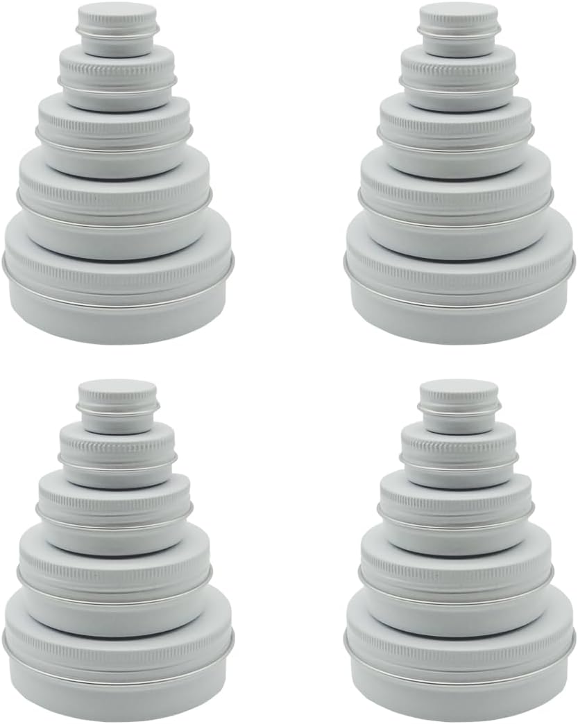 20pack 60ml 2oz Aluminum Tin, 100ml Empty Travel Cosmetic Jars