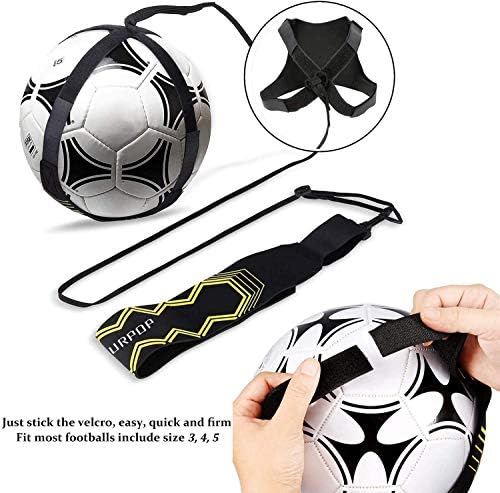 Porcyco Solo Football Kick Trainer, Soccer Training Aid for Kids and Adults, Soccer Ball Bungee Elastic Training, for Football Skills Improvement, Fit for Balls Size 3, 4, 5