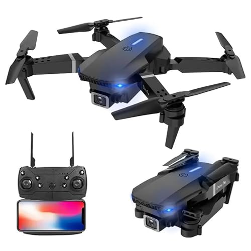 E88 Pro - Foldable Quadcopter Drone, Long 150m Range, Long 15 minute Battery Duration, Forward Camera, Stable, fast flight, 360° Flip Function (Black, Single Camera)