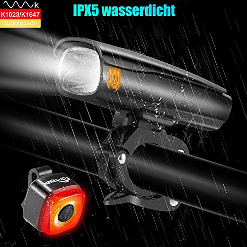 Fahrradbeleuchtung Toptrek LED Set mit IPX5 Wasserschutz