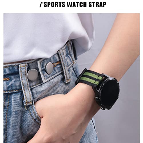 Bracelet de montre en nylon tissé 22 mm à rayures style toile interchangeable