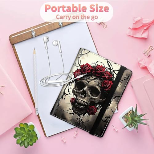 Image of Photo Album 4x6 120 Pockets Photos with Strong Elastic Band, Small Mini Albums Sheet Protector Folder for Photos, Album for Family Wedding Women Men Baby Vacation Gift, Skull Red Rose