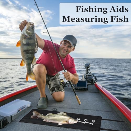 Angeln Abhakmatte, Fishing Abhakmatte mit Maßband, 98x30.5cm karpfen maßband, Fisch Tragbar Measure Mat für Anfänger und Enthusiasten, die Fische Fangen