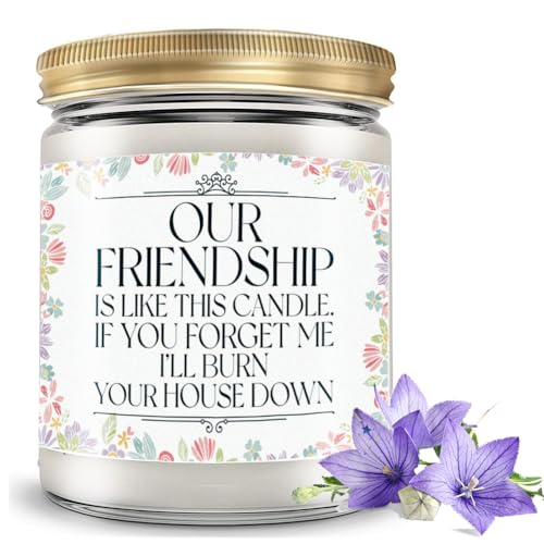 VJOLI Lavender Scented Candles, 200g / 7.05 OZ Best Friend Friendship Gift, Birthday Present for Female, Going Away Gifts, Best Friend Moving, Funny Present, I Miss You Gifts - White