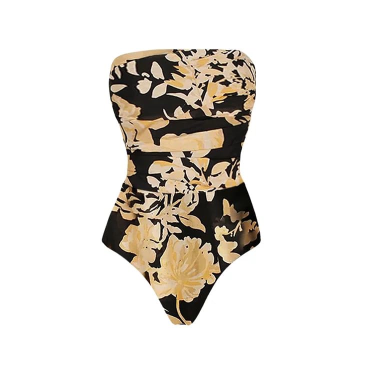 Image of AARAM Stylish Premium Women's One Piece Swimsuit with Cover Ups Wrap Skirt Sarong Floral Print Monokini Tummy Control Swimwear, Printed Costume Women Beach Wear