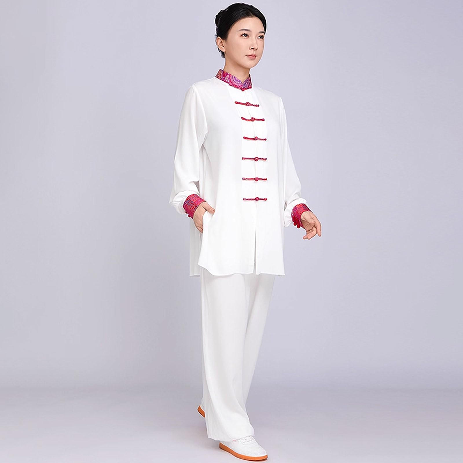 Chinesische Kampfkunst Training Kleidung,Herren Kungfu Tang Anzug,Damen Tai Chi Trainingsanzug,Wing Chun Taichi Uniform,Unisex,Atmungsaktiv,geschmeidig,für Meditation und Qigong
