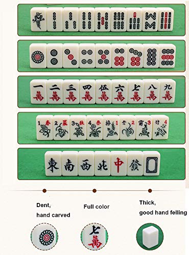 Set de Mahjong Chino Mini 144 Fichas con Bolsa y Tapete miniatura 3