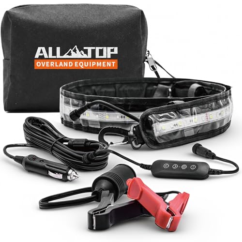 ALL-TOP Flexible Camping Light Strip with Mounting Jacket - 1300 Lumen - (White/Amber) - IP67 Dual-Protection Water Resistance - RV Camping, Overland, Awning Light and Boating
