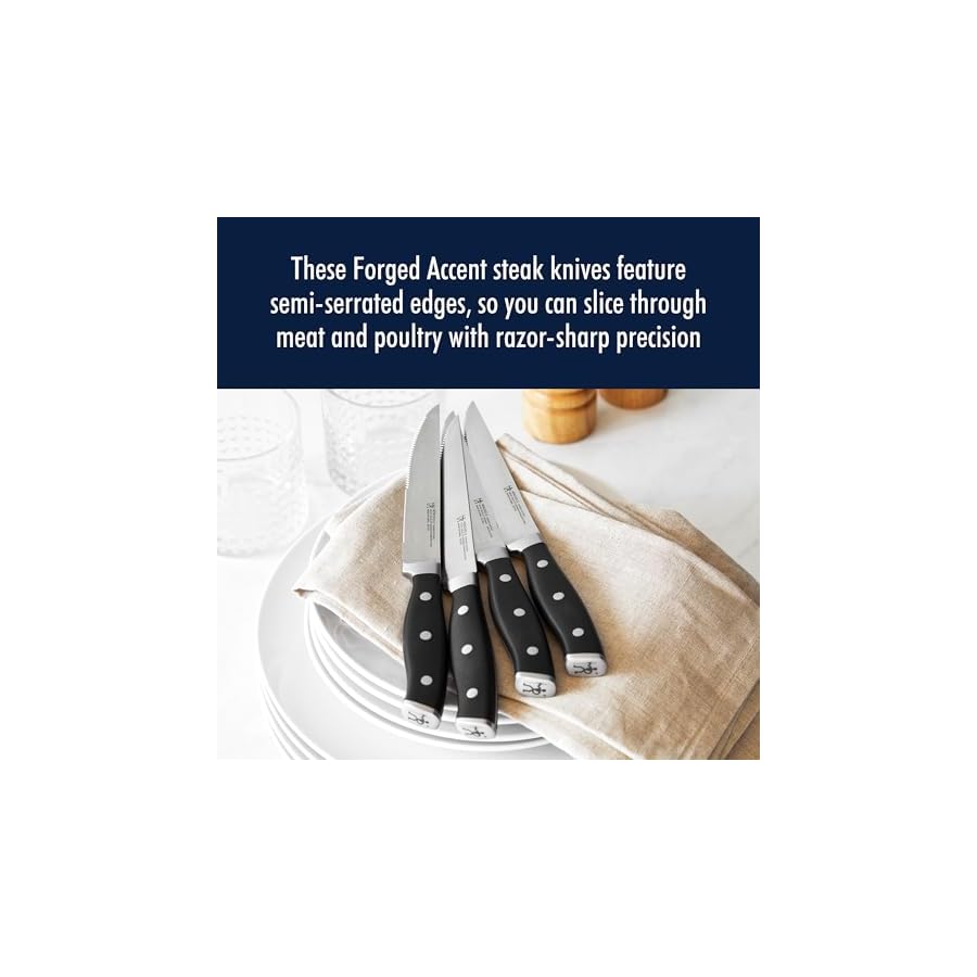 HENCKELS-Forged-Accent-Razor-Sharp-Steak-Knife-Set-of-4-Black-German-Engineered-Knife-Informed-by-over-100-Years-of-Mastery HENCKELS Forged Accent Razor-Sharp Steak Knife Set of 4, Black, German Engineered Knife Informed by over 100 Years of Mastery