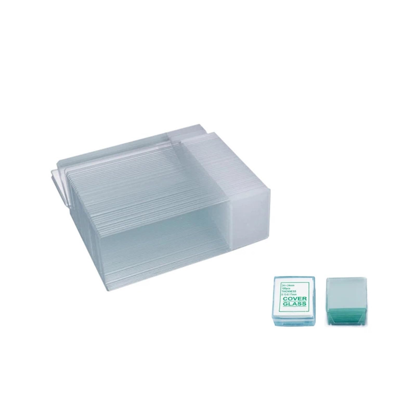 50 Stück Objektträger + 100 Stück Deckglas vorgereinigter leerer Biologie-Glasobjektträger(24x24mm Cover Glass)