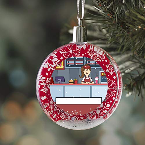 PrintedPerfection.com Personalized StoryLine Cartoon Caricature Snow Globe Christmas Ornament: Dental Hygienist - Male