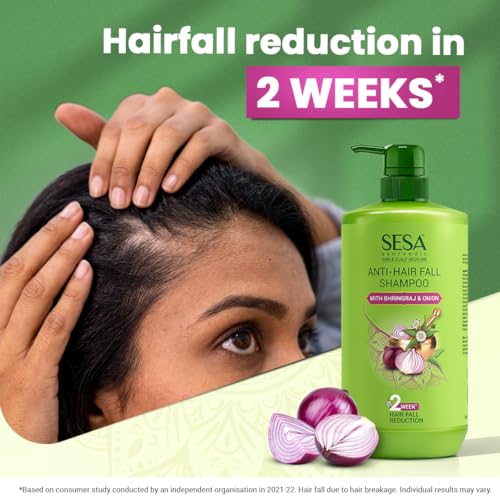 Image of SESA Ayurvedic Anti Hairfall Shampoo For Dry And Frizzy Hair Reduces Hairfall Made With 6 Ayurvedic Herbs Paraben Free Shampoo - 1 L