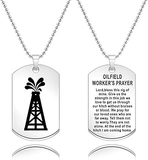 OilField Worker Dog Tag Keychain OilField Worker Prayer Gift Religious Gift Oilfield Jewelry