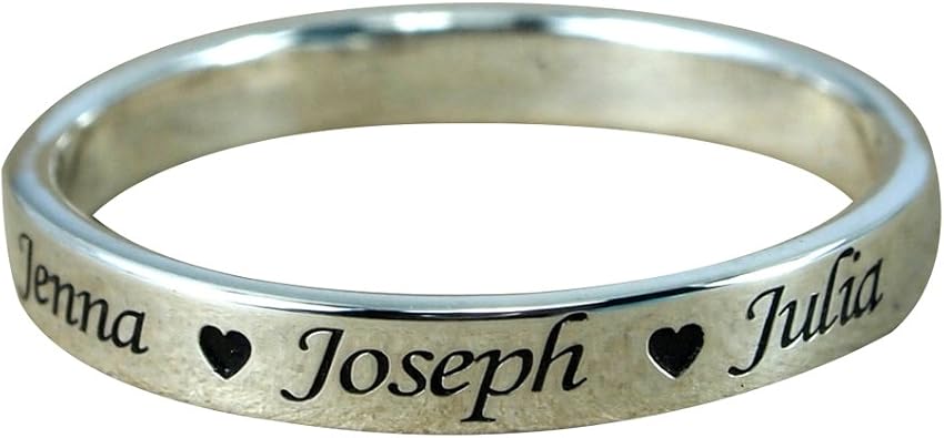 Personalized Sterling Silver Ring for Women Free Engraving Custom Name Ring Jewelry Gift Size 4-12