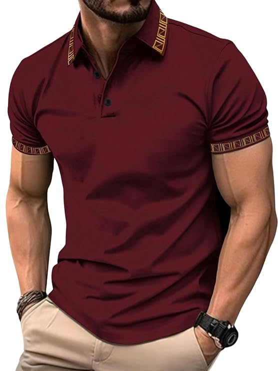 Image of GRECIILOOKS Tshirt for Man | Polycotton Regular Fit Half Sleeve Mens Tshirt | Polo Casual T Shirt for Man | Perfect for Golf, Travel & Outdoor Casual Look