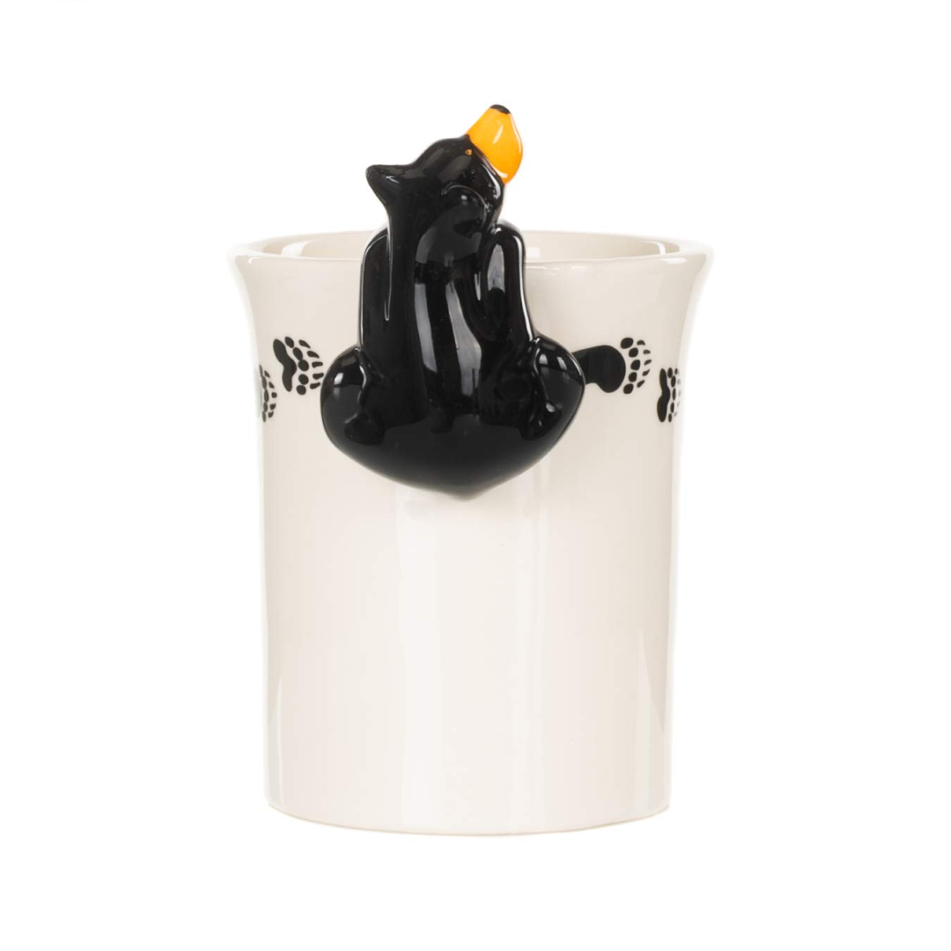 DEMDACO Bear Figural Ceramic Mug - 12 Ounce Glossy White & Black Stoneware Coffee Cup - View #10