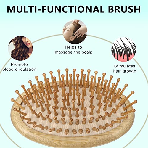 Combetter Natural Bamboo Hair Brush(No Handle), Massaging Scalp, Detangling Hairbrush For Women, Men & Kids, Eco-Friendly Natural Wooden For All Hair Types #TOP3