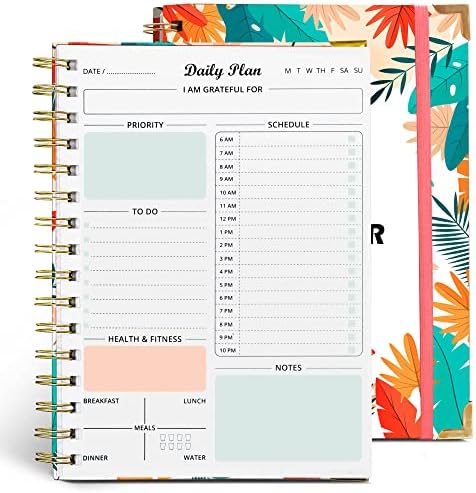 Teremon Daily Planner 2023 - Undated To-Do List Notebook for Men & Women- - 100 GSM PAPER Agenda 2023 Daily Planner - Perfect Appointment Book with 140 Pages (8.5 x 6.7 Inches)