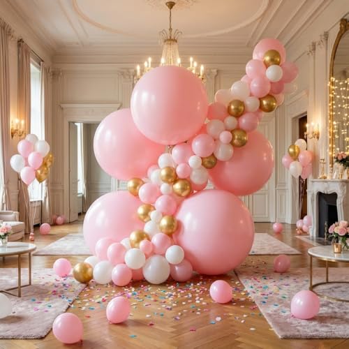Image of KALOR Light Pink Giant 36 Inch 9pcs Large Latex Balloons