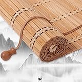 KAIDIDI すだれ 室内 竹すだれ 屋内 目隠し 簾 通気性 遮光 遮熱 涼しい 巻き上げ レストラン/バルコニー/廊下/寝室/ホテルで使用