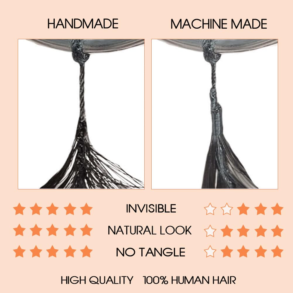 FASHION IDOL Kinky Straight Feather Crochet Human Hair Extension Yaki Wave Knotless Pre-separated Crochet Hair Micro Bundles with Loop for Reusable 2 Ounces