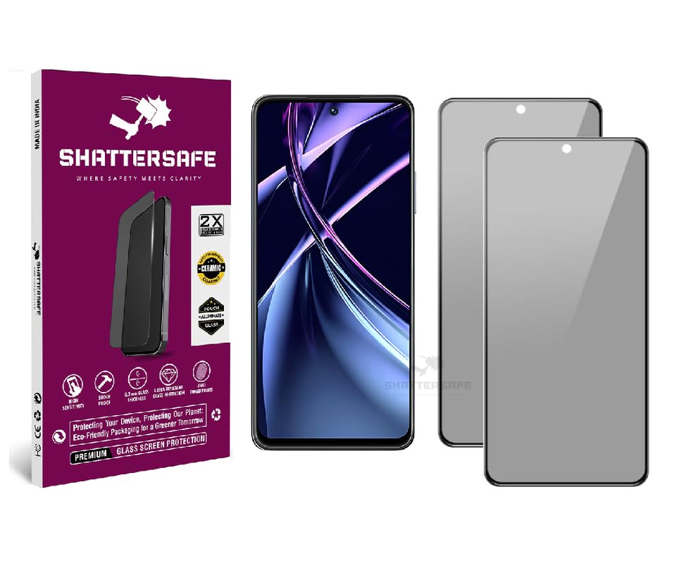 Image of Anti-Spy Privacy Tempered Glass Compatible For Realme Narzo N55 / C55 [Pack of 2]. 9H Hardness, Anti-Scratch, Edge-to-Edge Protection With Easy Installation Kit & Case Friendly Fit.
