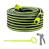 Grace Green Garden Hose,Hybrid 5/8 in.×75FT Water Hose, Both End SwivelGrip, Heavy Duty, Light Weight, Flexible