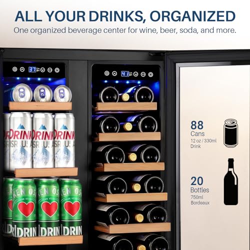 Image of 24 Inch Wine and Beverage Refrigerator Dual Zone Wine Fridge
