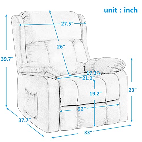 Power Lift Chair, Electric Lift Recliner for Elderly People, Control Buttons, Soft Fabric Upholstery Recliner Living Room Sofa Chair with Remote Control - Image 4