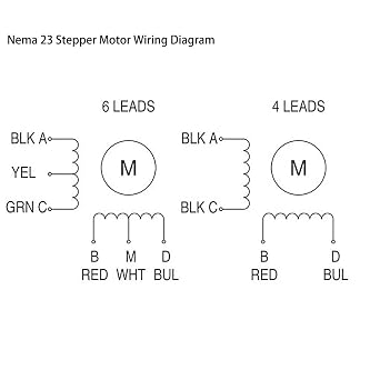 ATO Nema 23 2-Phase Stepper Motor, 1A/2A/3A, CNC Stepping Motor DIY CNC Mill, 1.8 Degree, 6 Wires (1A)