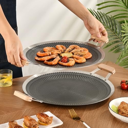 Bistecchiera in acciaio inox per induzione, gas, alogena, rivestimento antiaderente, perfetta per arrostire e grigliare in interni ed esterni