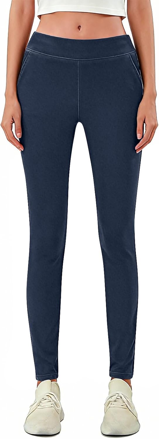 High-Waisted Pants for Women Slim Fit Stretch Trousers Solid Casual Bottoms Pant with Tummy Control for Work Office