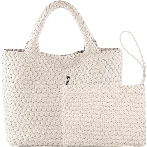 Image of JINMANXUE Fashion Woven Bag Shopper Bag Travel Handbags and Purses Women Tote Bag Large Capacity Shoulder Bags