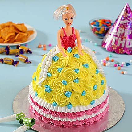 Baking Set Doll Cake Topper for Cake Set of 4 Pcs/Barbie Doll Cake Topper/Doll for Cake Decoration